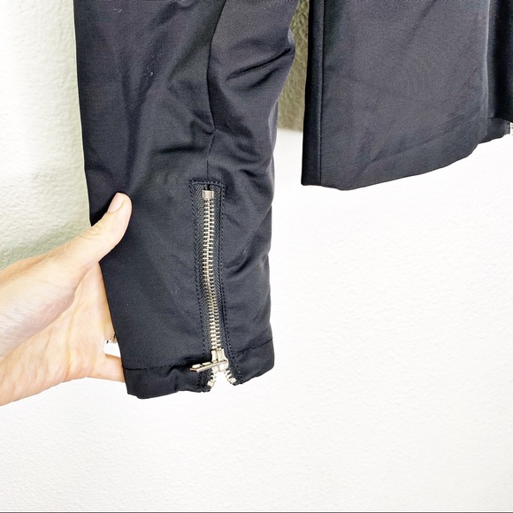 Zara High Neck Zipper Detailed Pleated Jacket - Picture 6 of 7